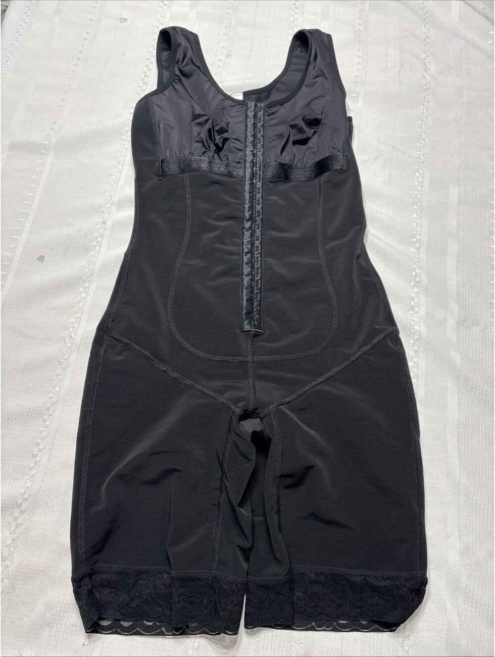 Nushy Women's Full Body Shapewear Bodysuit Black Front Eyelet-Size Large